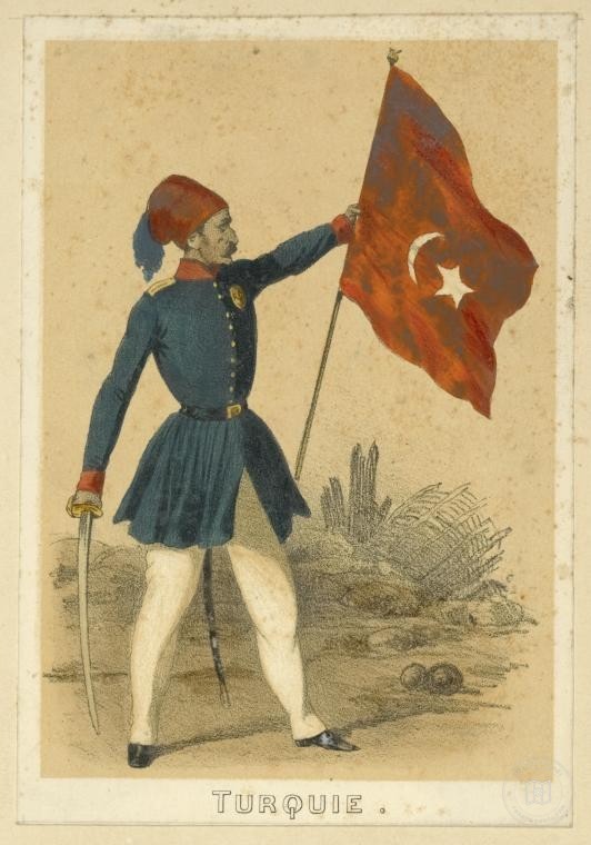 Ottoman People, Soldiers, Officers, Costumes — Portrait from the archive