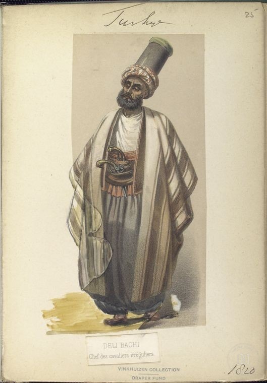 Ottoman People, Soldiers, Officers, Costumes — Portrait from the archive