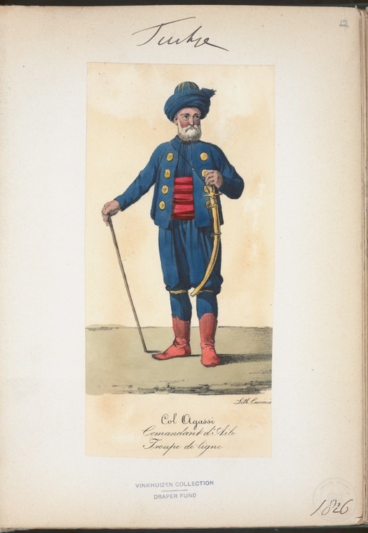 Ottoman People, Soldiers, Officers, Costumes — Portrait from the archive