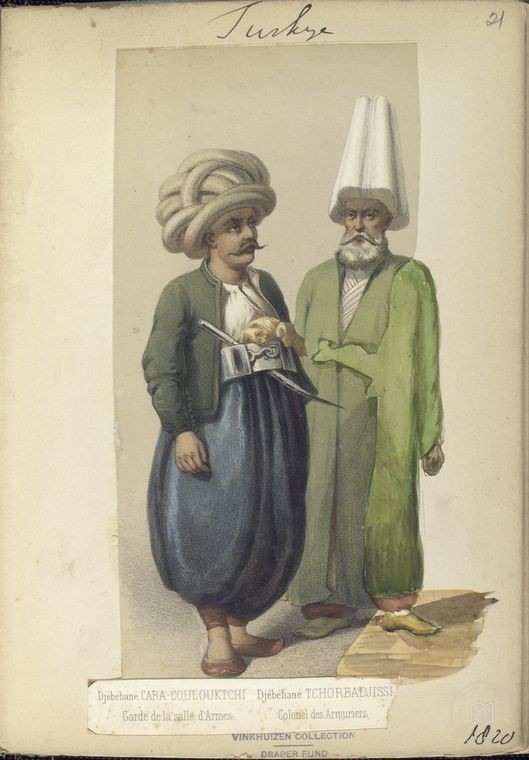 Ottoman People, Soldiers, Officers, Costumes — Portrait from the archive