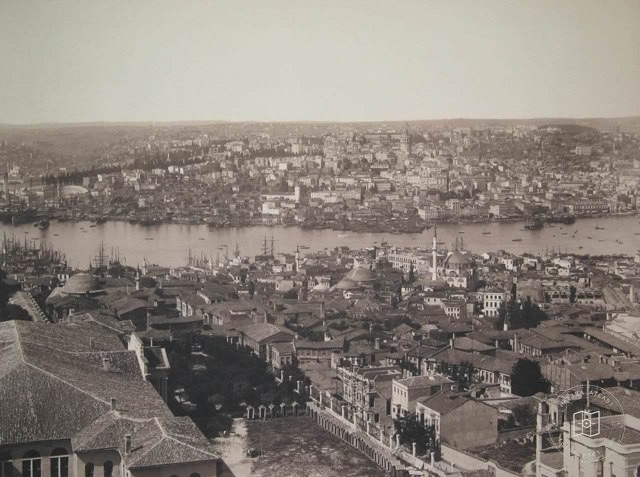 Beyazıt Tower from Galata and Golden Horn Direction
