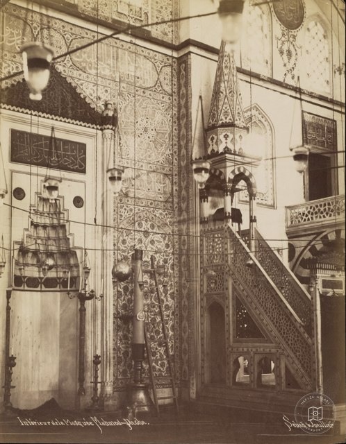 Kadırga Sokollu Mehmet Pasha Mosque Mihrap and Minberi · Sébah and Joaillier Photo