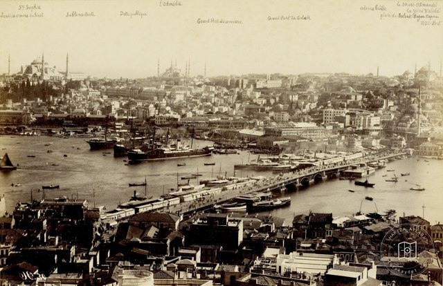 Galata Tower from Galata Bridge Direction · 19th Century