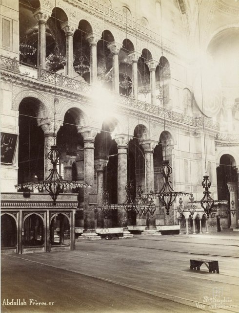 Ayasofya Interior View · Abdullah Fréres Photo · 1880s