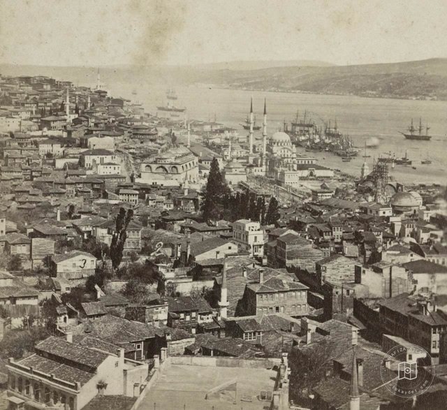 Galata Kulesi'nden Tophane Sophus Williams & E. Linde & Co. 1860 - 1890