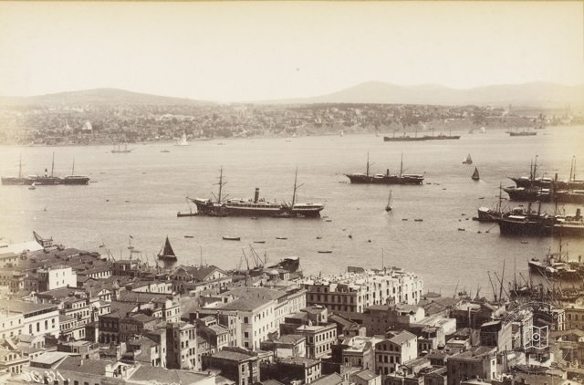 Galata Tower from Karaköy and Marmara · Sébah and Joaillier Photo