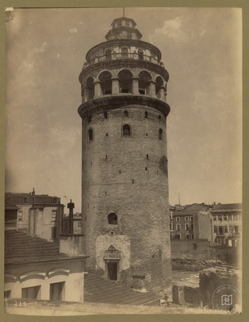Galata Kulesi Abdullah Fréres fotoğrafı 1880-1900
