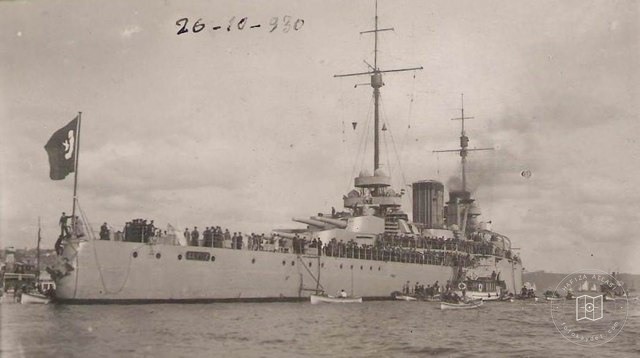 29 Ekim 1930 kutlamaları için İstanbul'a gelen Yavuz Zırhlısı 26 Ekim 1930