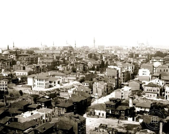 Ayasofya Minare from Basilica Cistern and Environment · 1930s