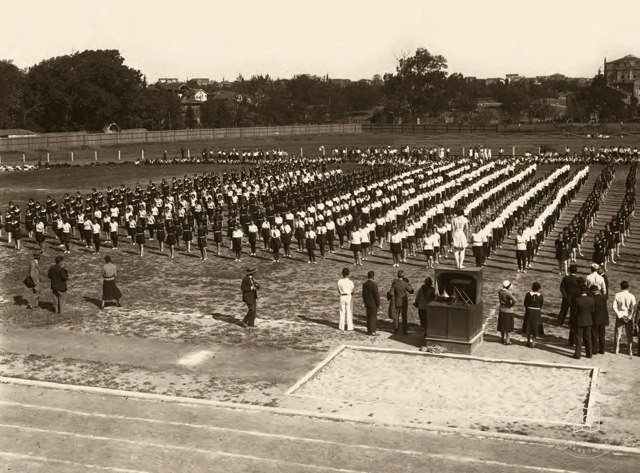 High school students performing on a national holiday
