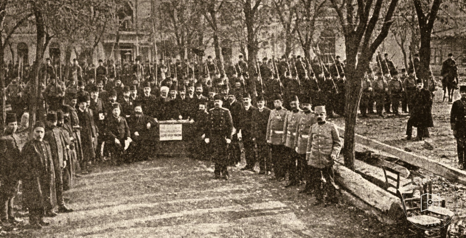 Voting and election supervision in the Mekteb-i Sultanî courtyard