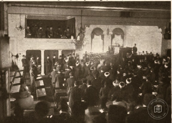 Said Paşa reading the imperial address at the opening of the Chamber of Deputies