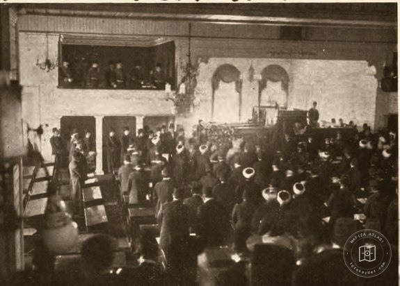 Said Paşa reading the imperial address at the opening of the Chamber of Deputies