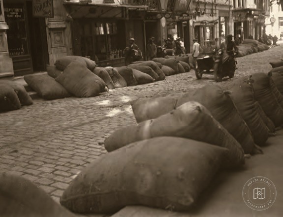Cotton sacks on Istanbul streets