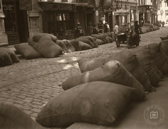 Cotton sacks on Istanbul streets