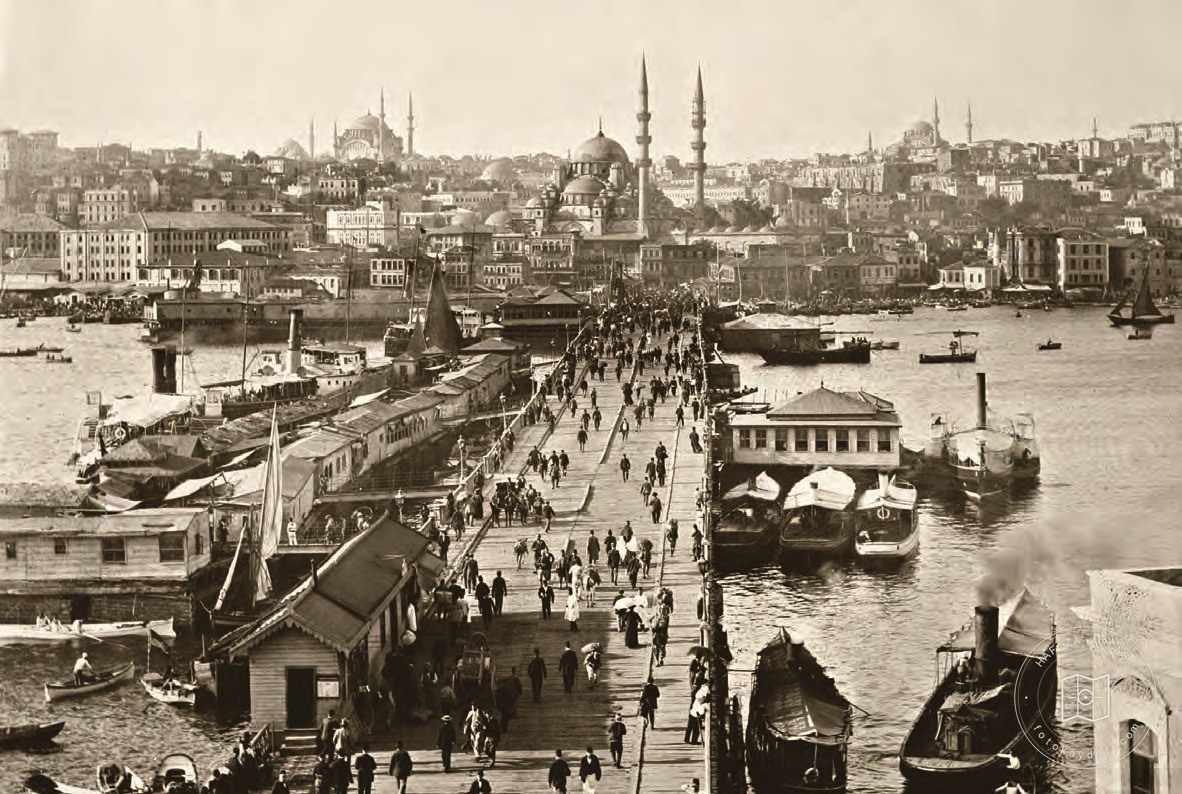 XIX. yüzyıl sonlarında Galata Köprüsü