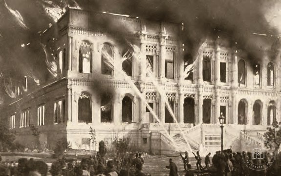 The fire at Çırağan Palace on 20 January 1910 and its aftermath