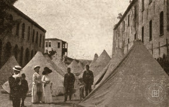 Tents erected for fire survivors
