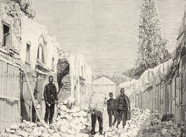 The city left in ruins after an earthquake