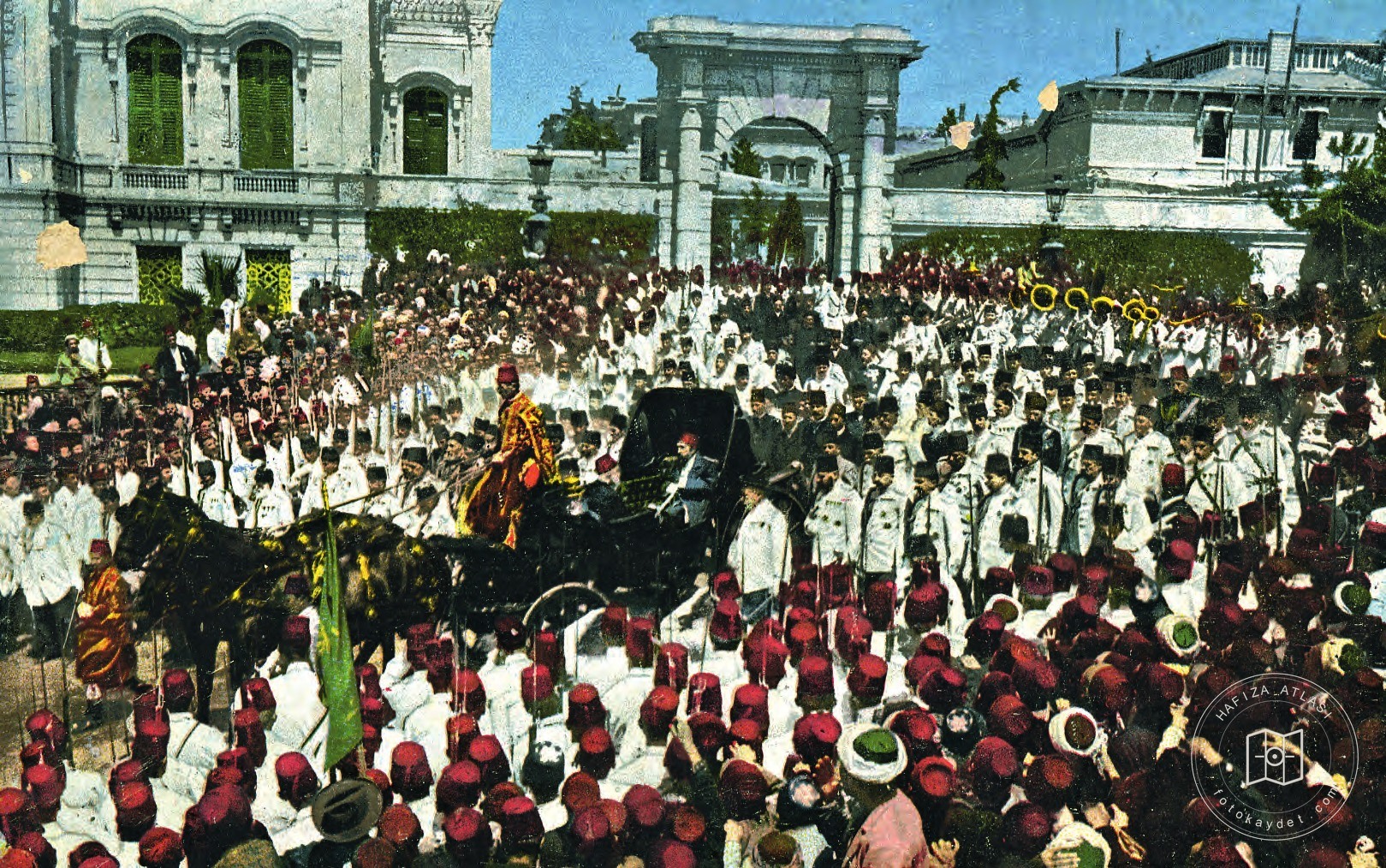 Abdülhamid II going to Yıldız Mosque for the Friday procession