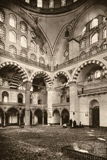Interior of Mihrimah Sultan Mosque in Edirnekapı after an earthquake