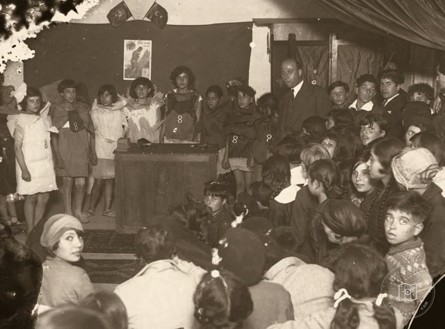 Secondary school students performing