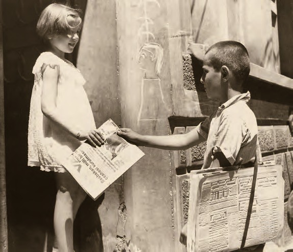 Child selling newspapers in Istanbul