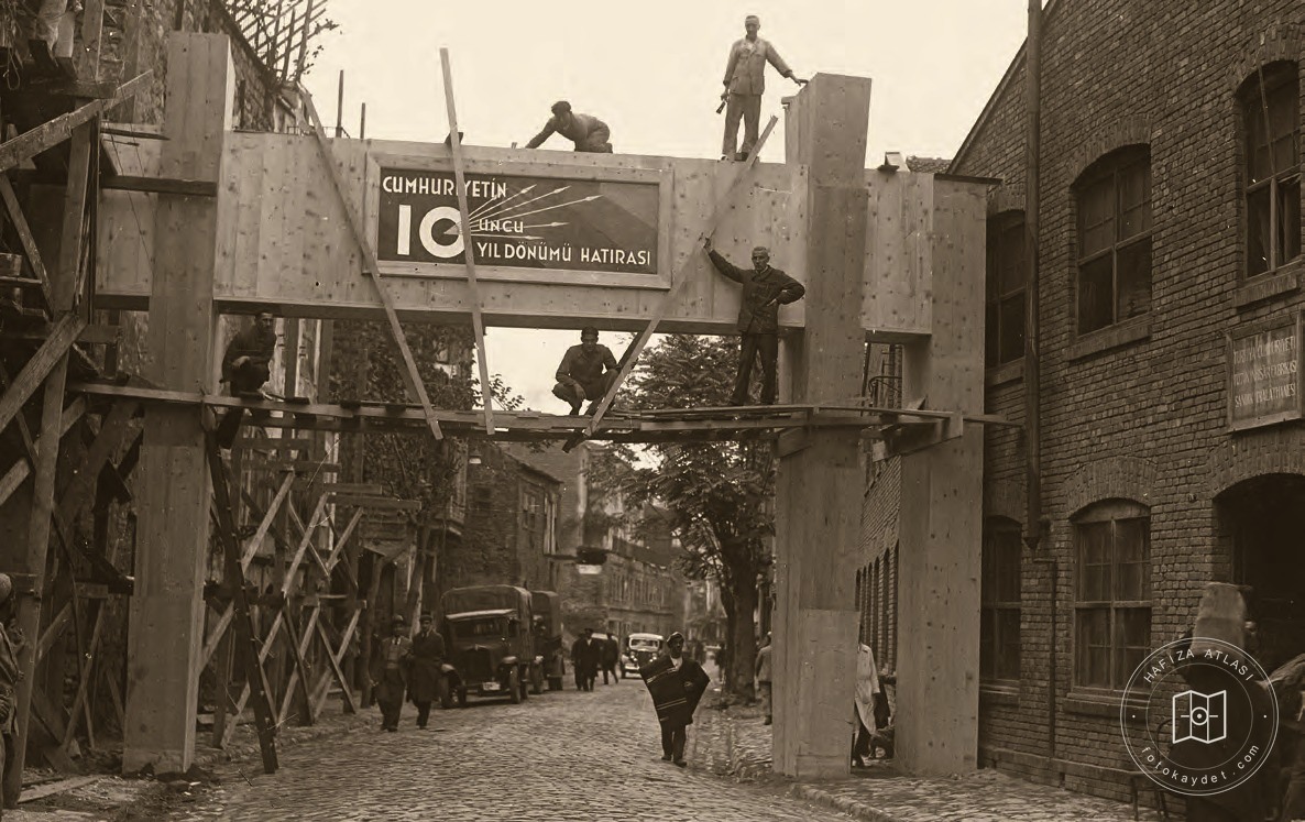 Preparations for the Republic's tenth anniversary in Istanbul, 1933