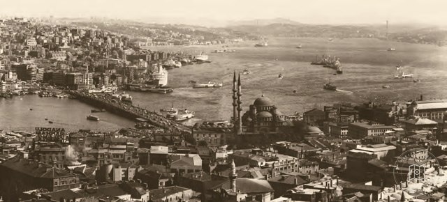 Golden Horn, Bosphorus and the newly built Bosphorus Bridge
