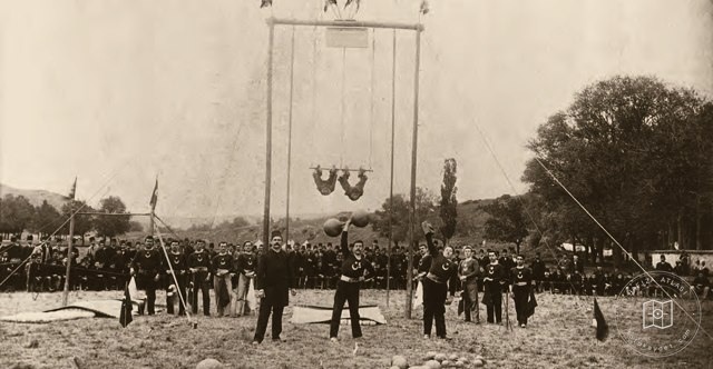 A gymnastics demonstration