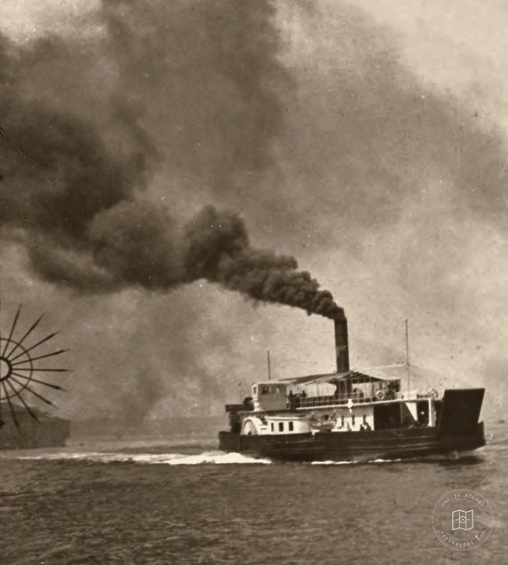 Paddle-wheel car ferry