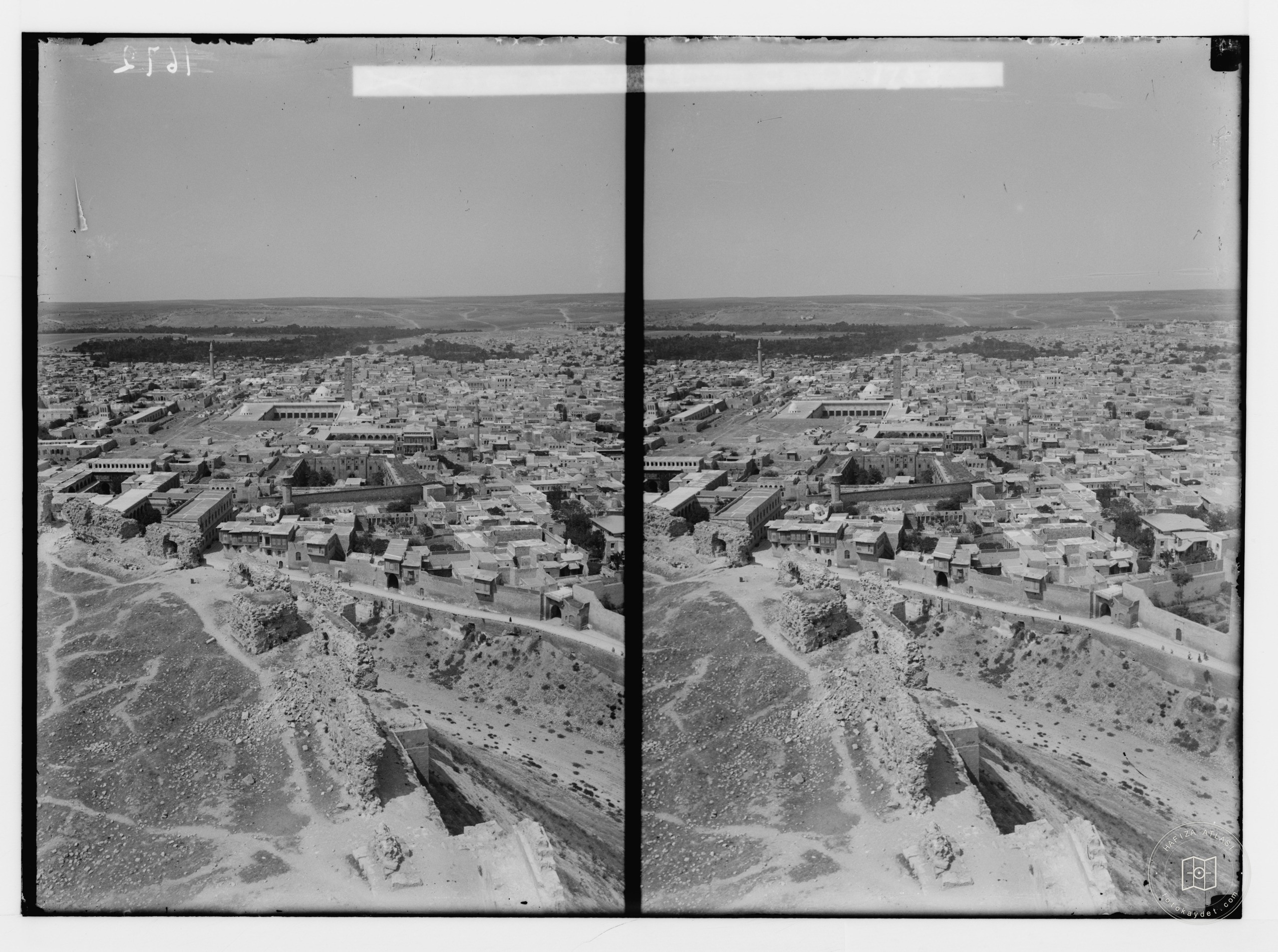 Aleppo (Haleb) and environs. View of Aleppo from castle