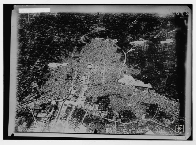 Series of first aerial photographs of Palestine and Syria. Damascus