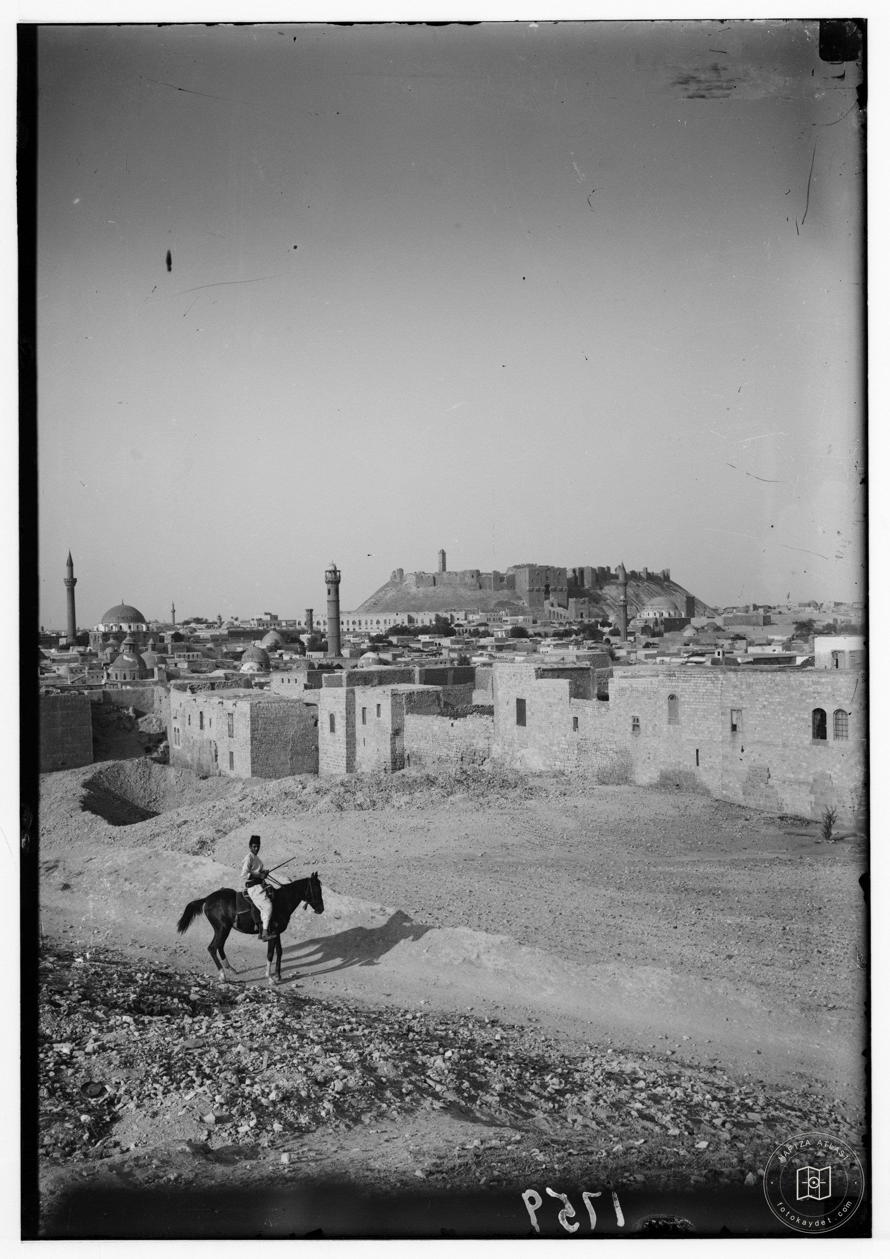 Aleppo (Haleb) and environs. Aleppo and castle from southwest