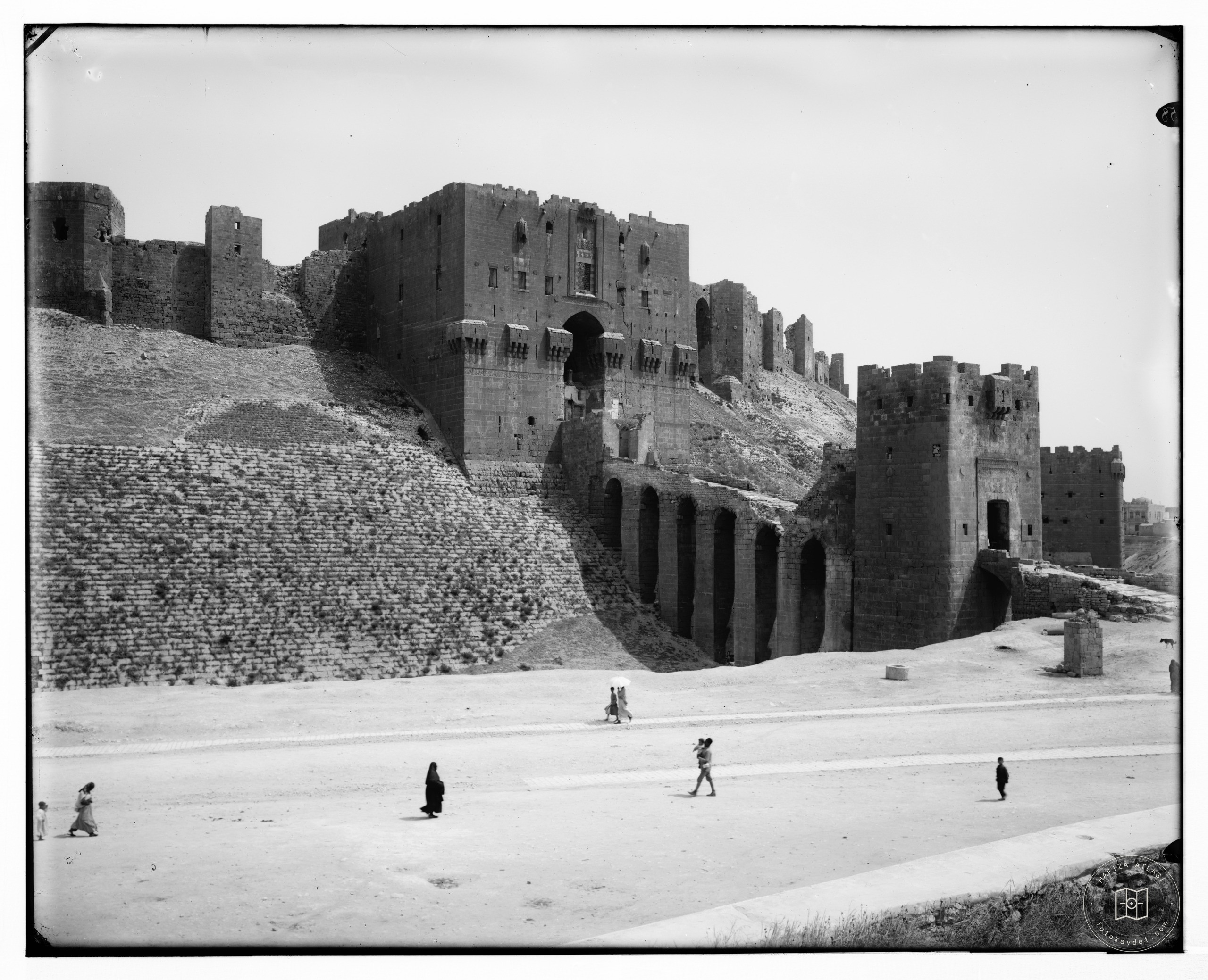 Entrance gateway to castle at Aleppo