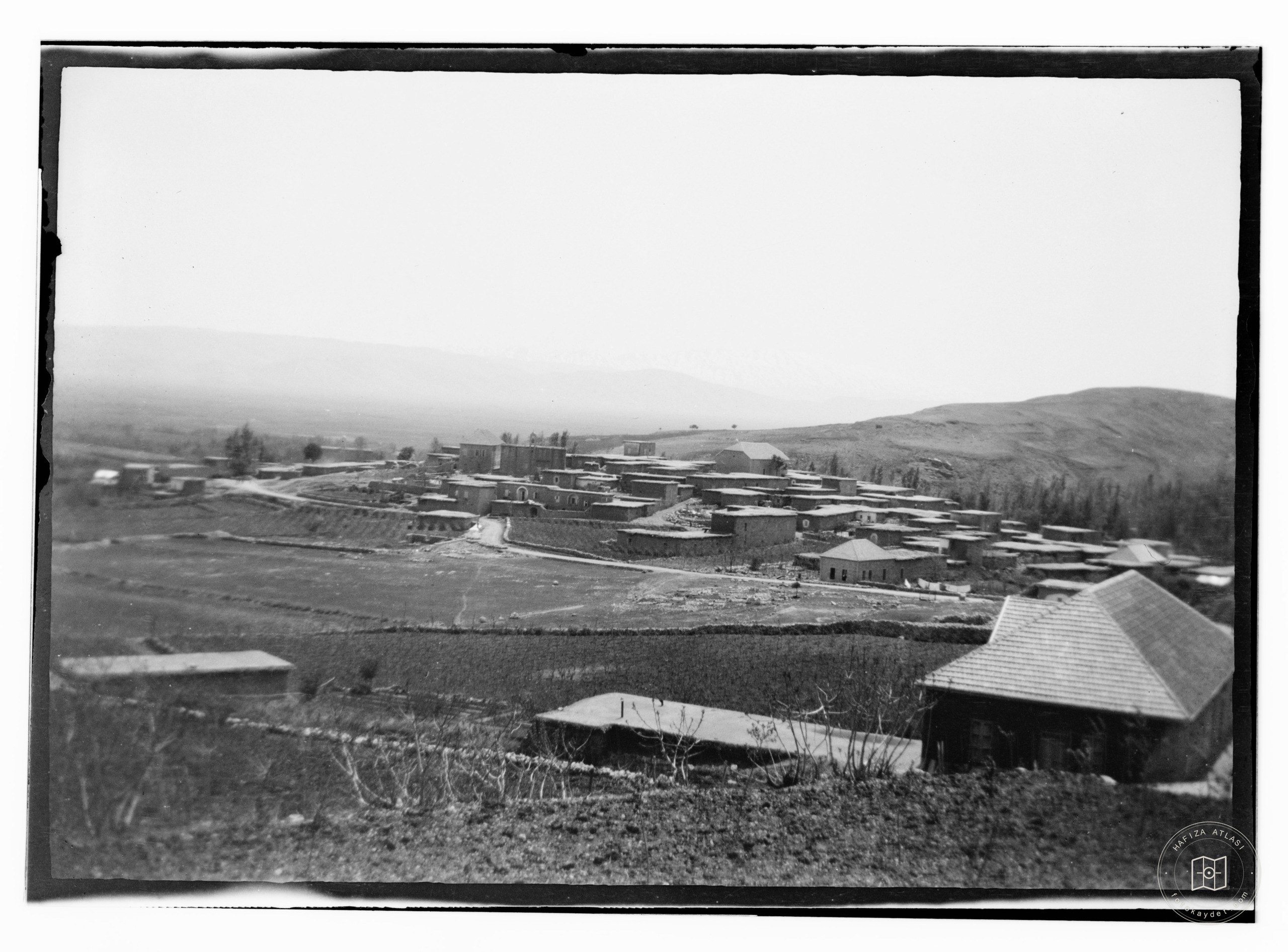 Building with tile roof, near village, Syria?