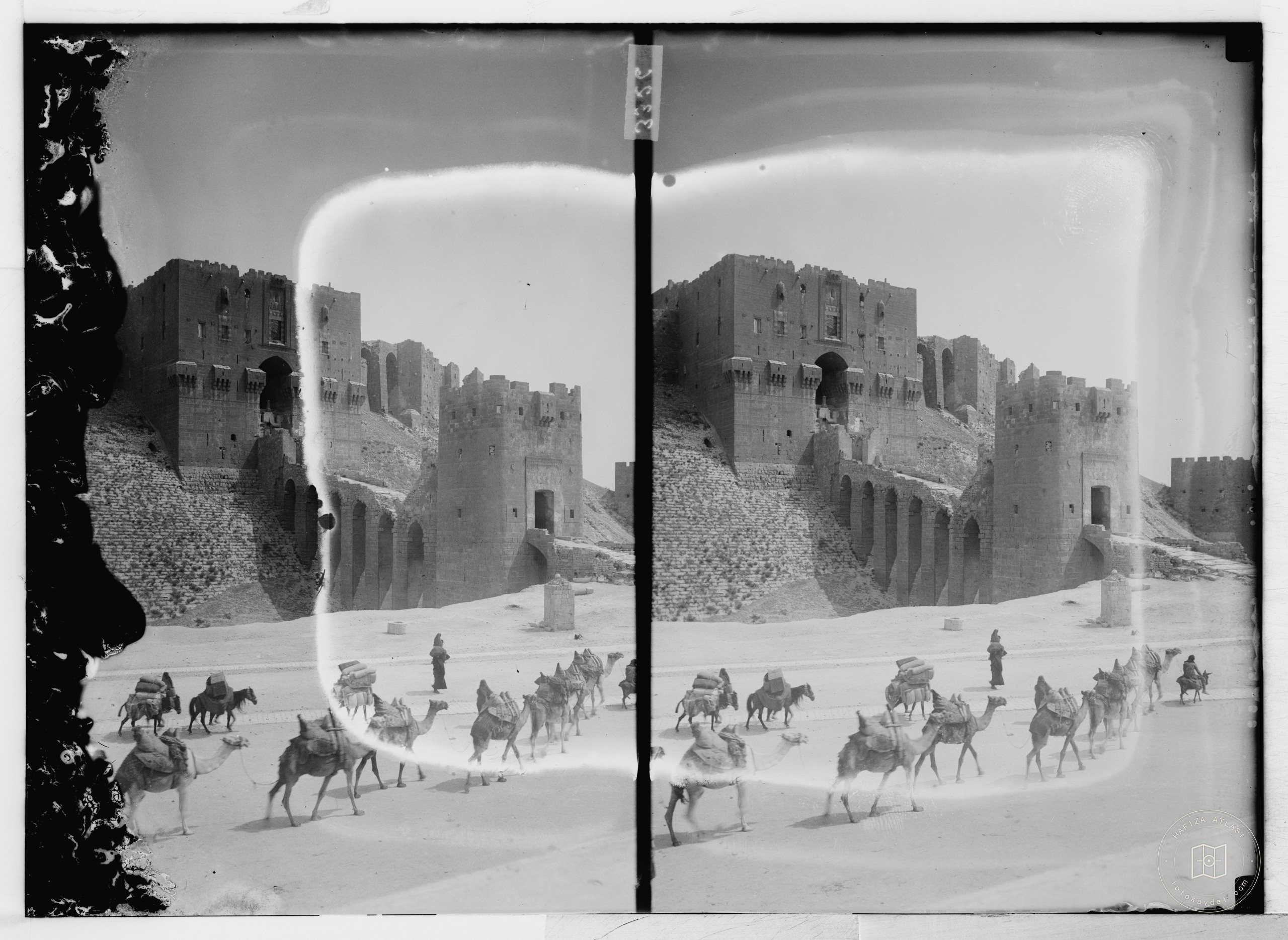 Entrance gateway to castle at Aleppo