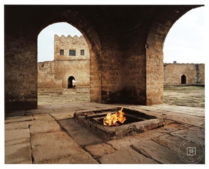 Baku — Courtyard of the Atesgah Fire Temple, a 17th century Zoroastrian structure