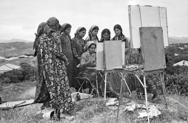 Turkmenistan — Women Painting