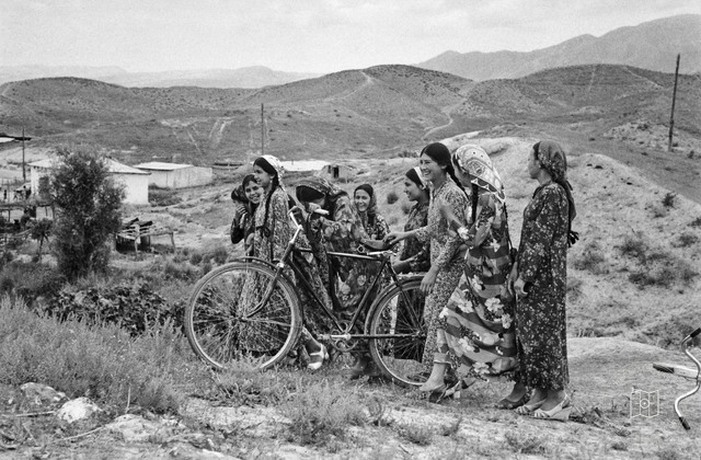 Turkmenistan — Women with Bicycles