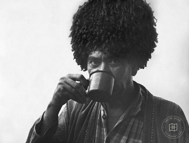 Turkmenistan — Portrait of an Elder Drinking from a Cup