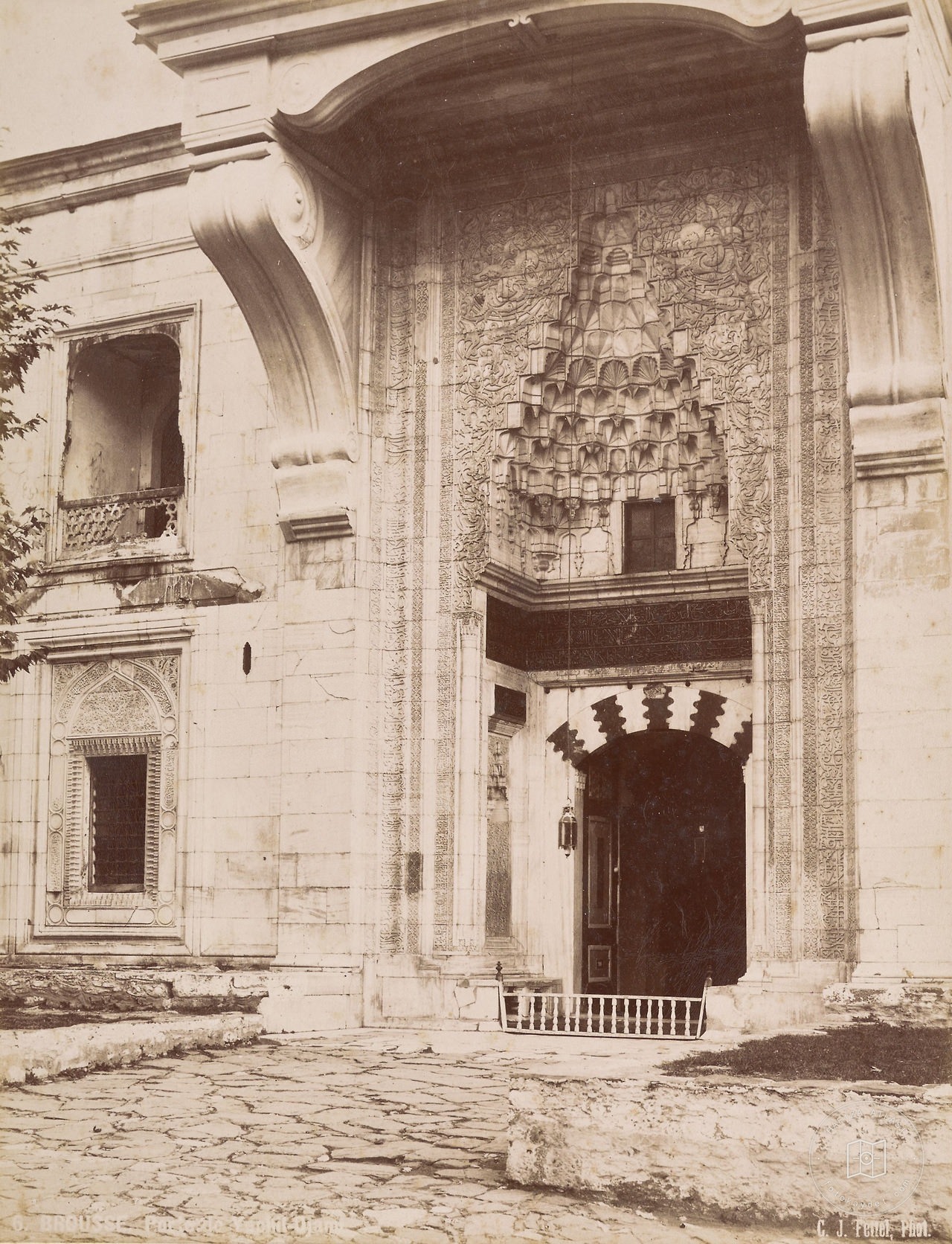 Green Mosque Gate , Bursa C.J. Fettel Photo / 1870′s