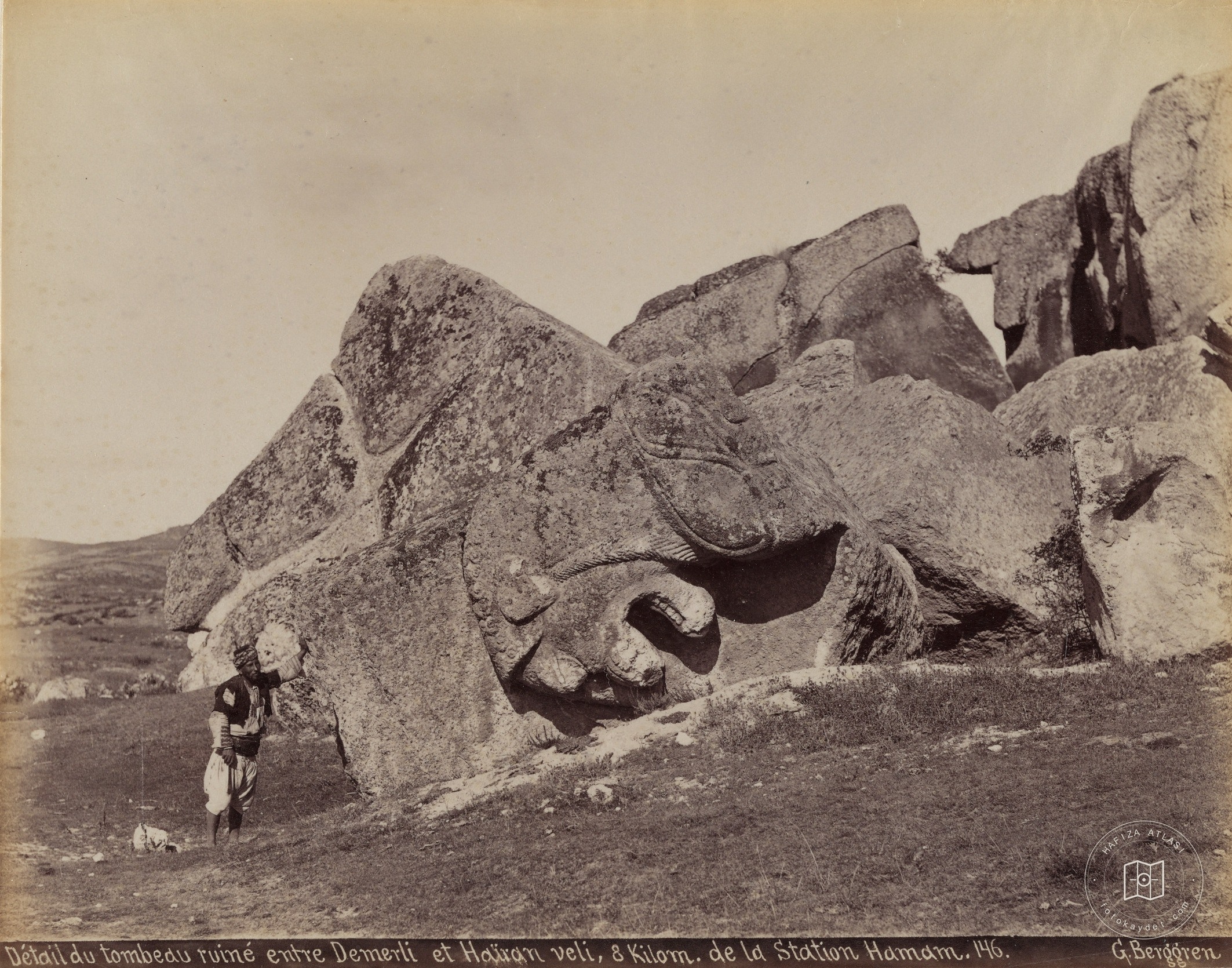 Yazılıkaya Frig Valley Snake Monument / Eskişehir / 1870s / Guillaume Berggren Photo