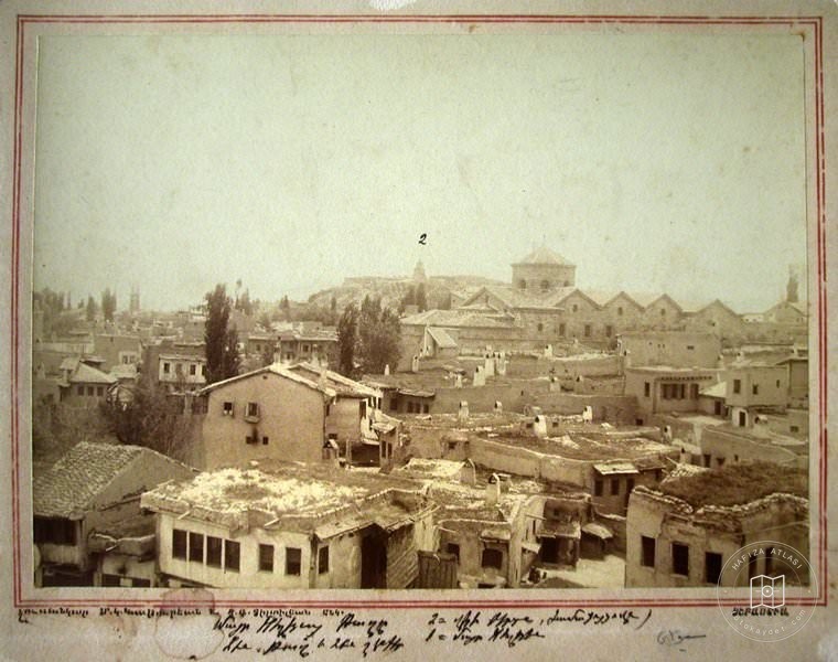 The Armenian Apostolic cathedral of the Holy Mother of God and the Armenian quarter in the town of Sivas/Sepasdia (Source: Nubarian Library collection)