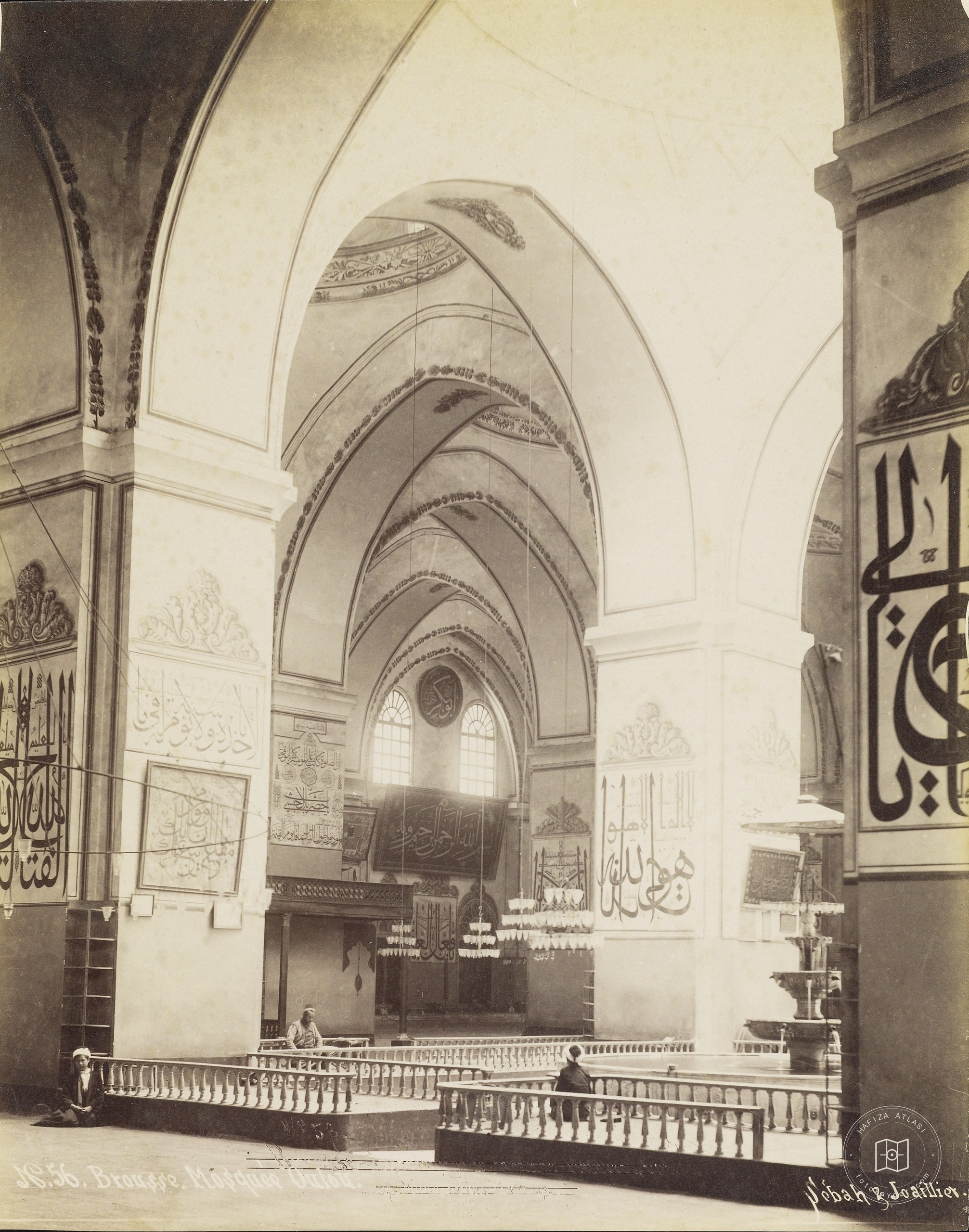 Bursa Ulu Camii İç Görünümü / Sébah ve Joaillier Fotoğrafı