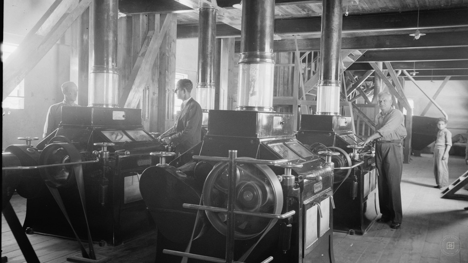 The Naameh Flour Mills Ltd. Machines on one of the upper floors, Nablus