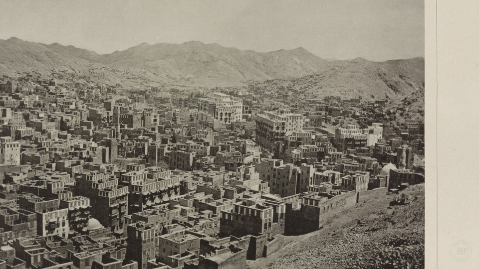 Eski Mekke evleri ve şehir panoraması